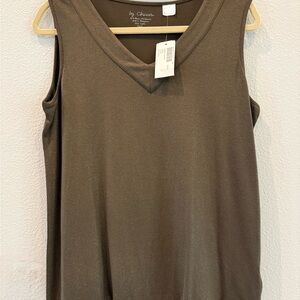 Chico's V-Neck Brown Tank Top